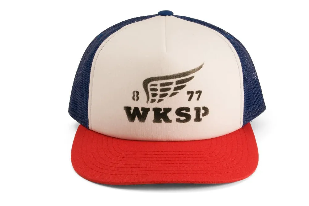 #227 - Basecap Foam Trucker Wing red blue white