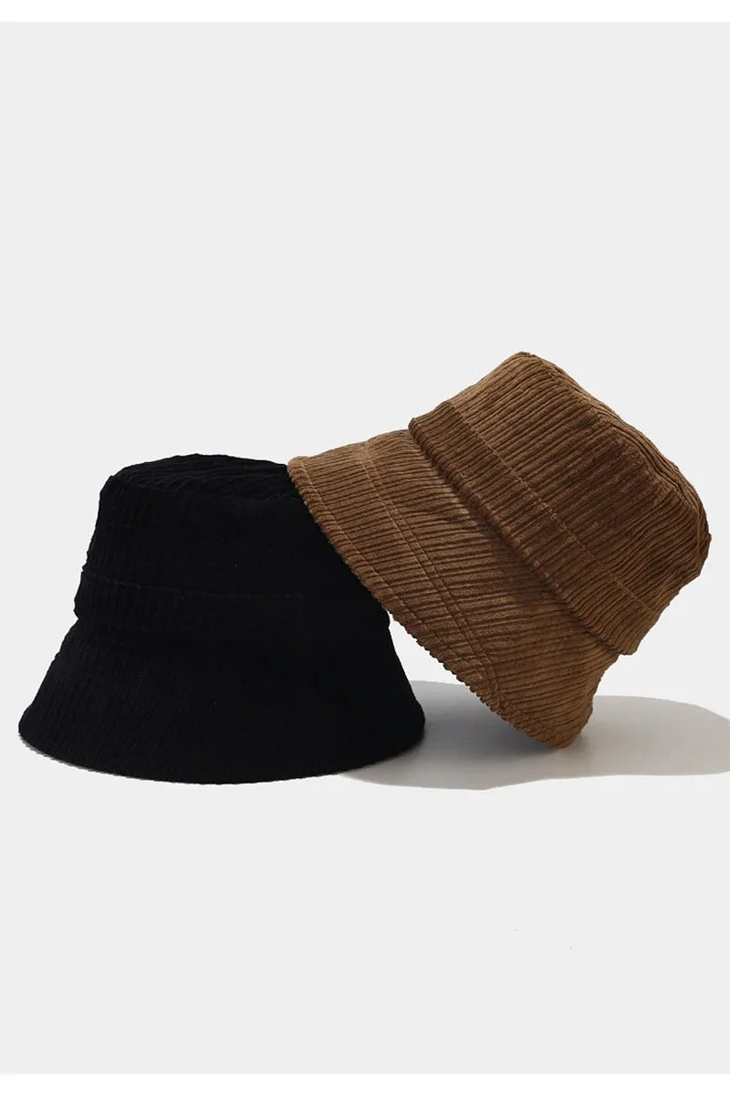 CASUAL CORDUROY FISHERMAN BUCKET HAT