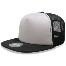 Decky 1080 5 Panel Structured Foam Trucker Cap, Heavy Duty Trucker Hat, Flat Bill