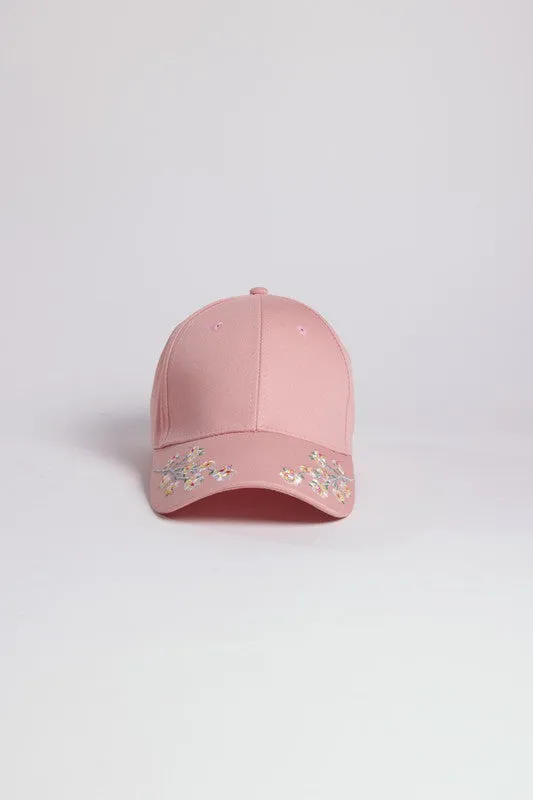 FLOWER EMBROIDERY CAP