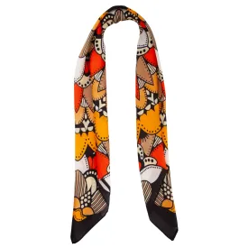 Groovy Orange Multi Pattern Bandana Hair Scarf