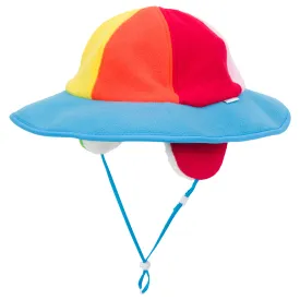 Kids Tundra Ear Flap Fleece Winter Wide Brim Sun Hat - Rainbow