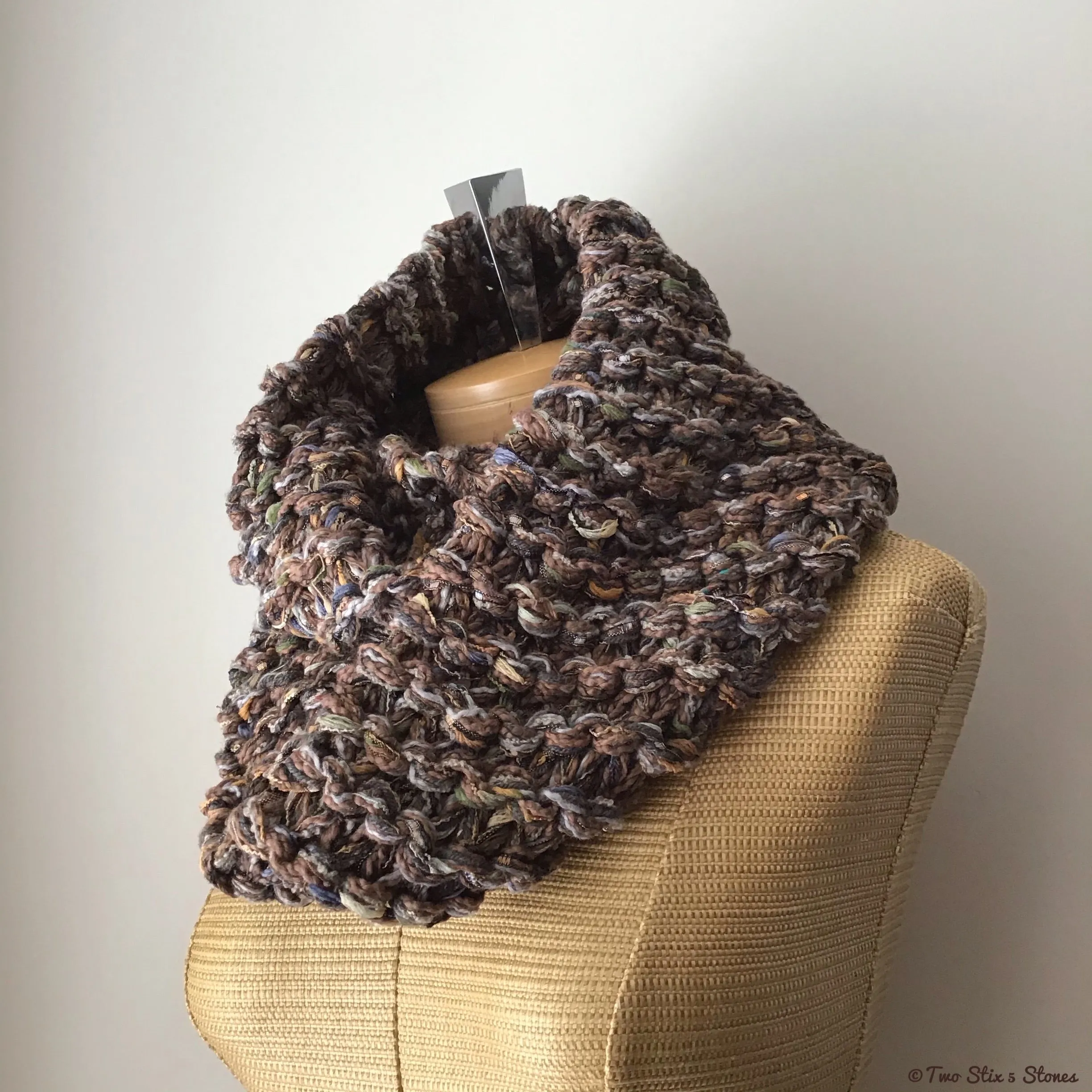 Luxe Brown Tweed Infinity Scarf