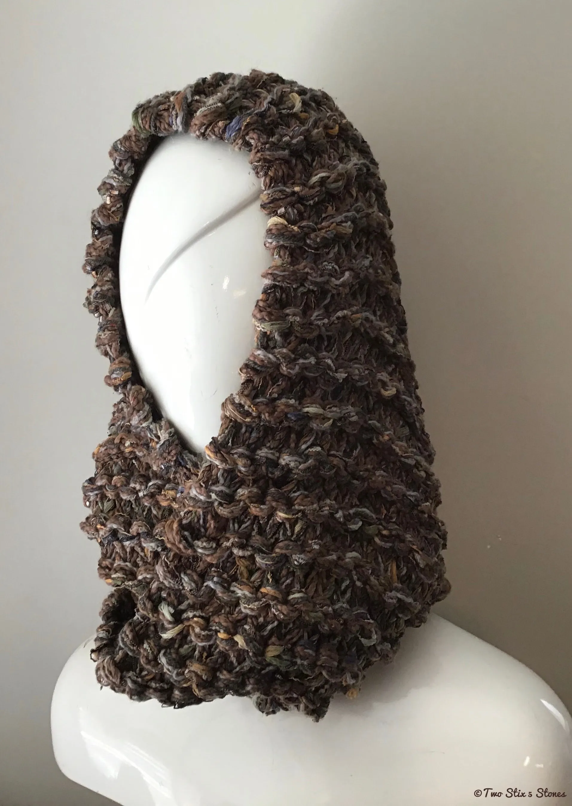 Luxe Brown Tweed Infinity Scarf