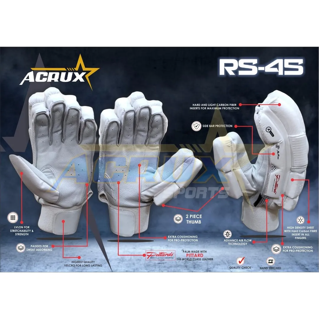 RS 45 Fusion Style Cricket Batting Gloves Pittard Palm