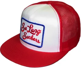 The SO LONG SUCKERS Trucker Cap - RED/WHITE