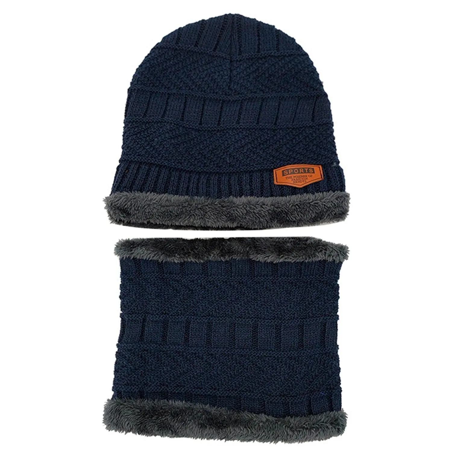 Unisex Winter Beanie Hat Scarf Set