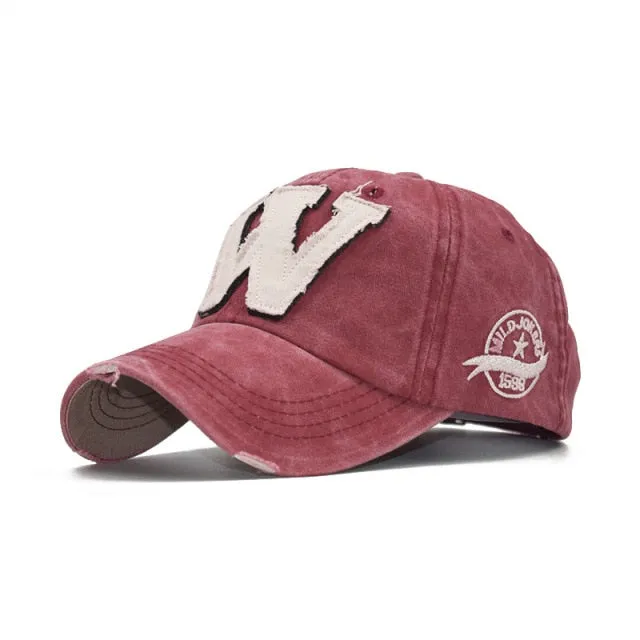 W Embroidery Letter Baseball Cap