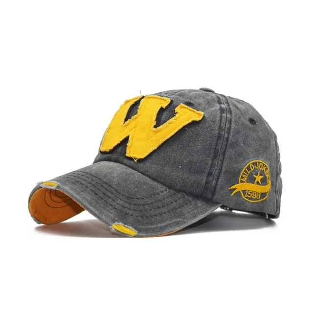 W Embroidery Letter Baseball Cap