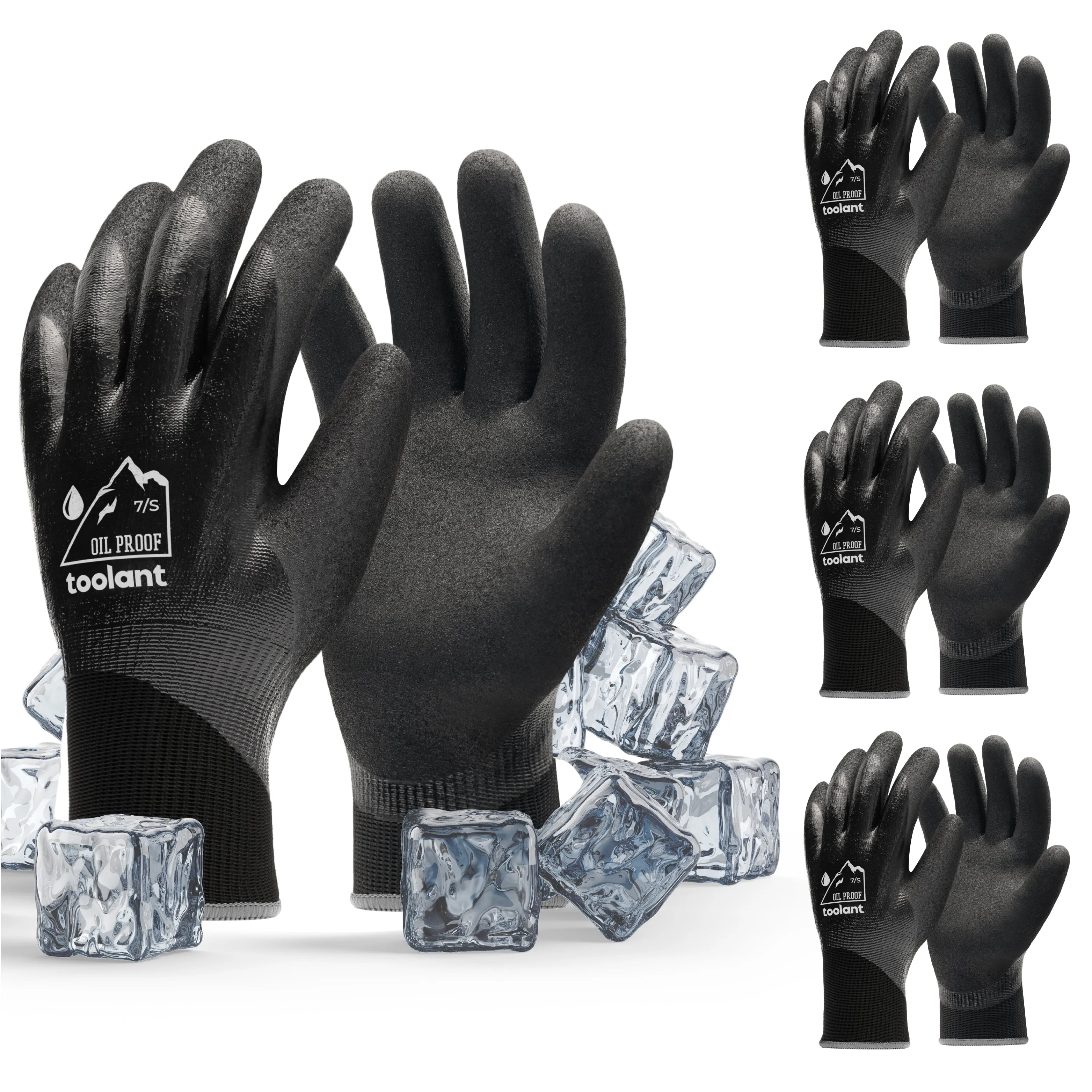 Waterproof and Oil Resistant Winter Gloves, Double Nitrile Dipped for Heavy-duty Construction in Winter