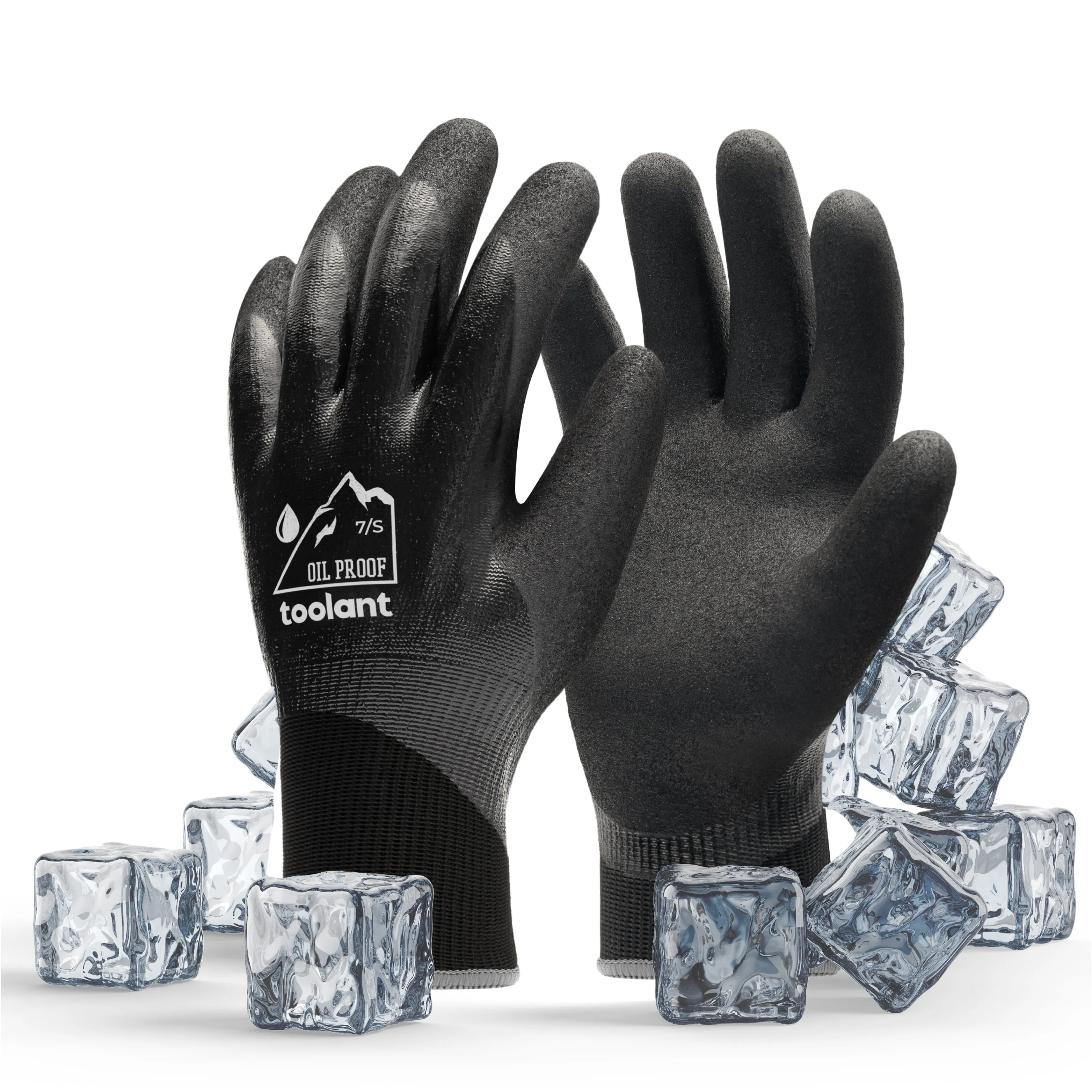 Waterproof and Oil Resistant Winter Gloves, Double Nitrile Dipped for Heavy-duty Construction in Winter