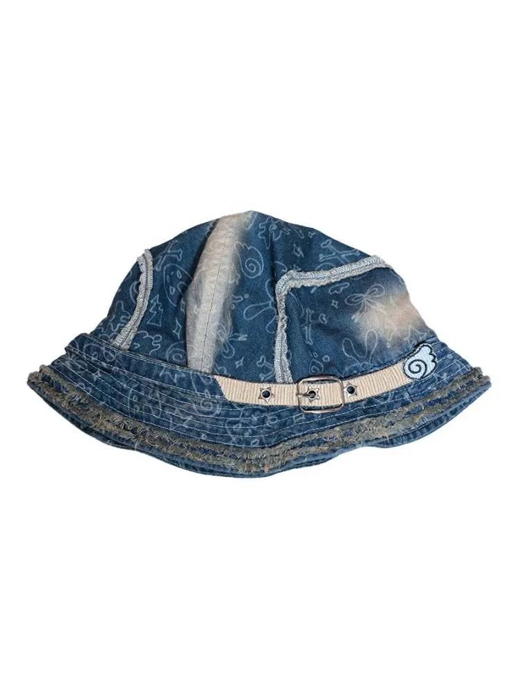 Y2K Retro Japanese Style Angel Wings Denim Fisherman Hat【s0000008546】